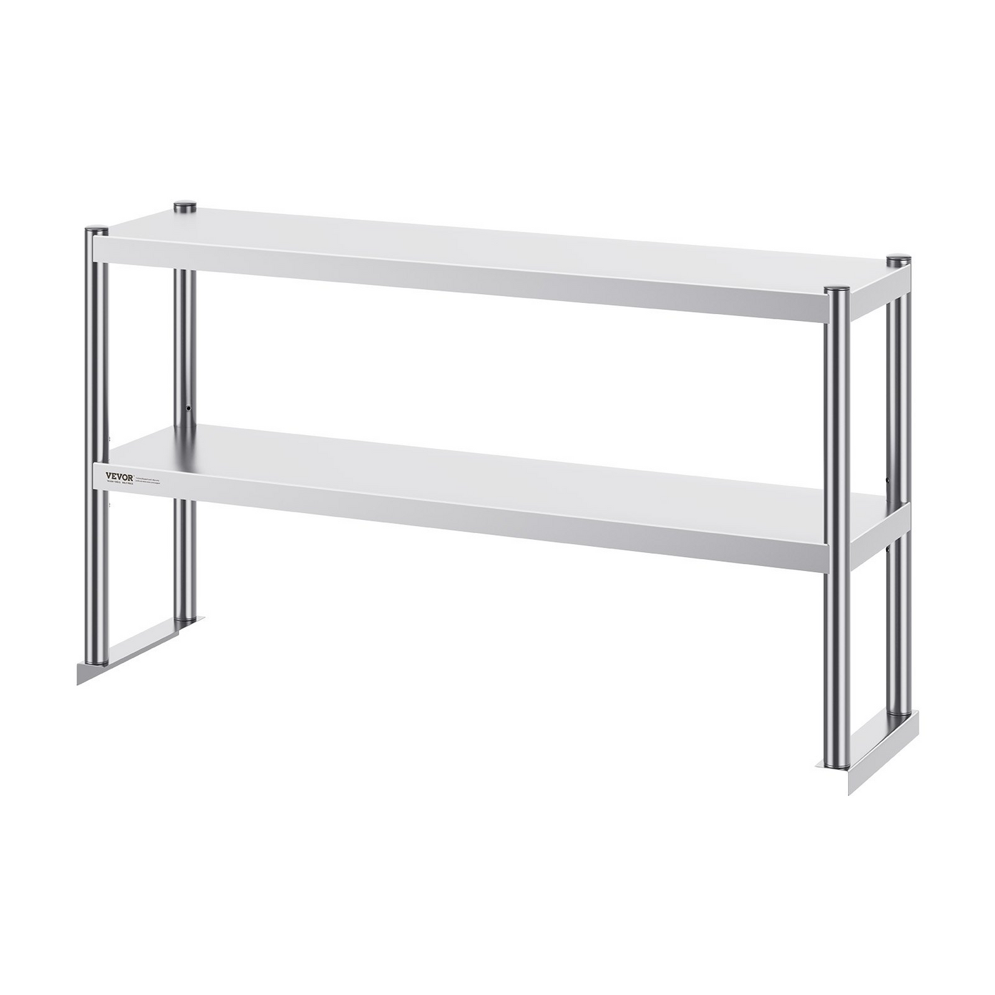 VEVOR Double Overshelf, Double Tier Stainless Steel Overshelf, 12 x 72 Inch Double Deck Overshelf, Height Adjustable Overshelf Prep Work Table for Kitchen, Restaurant and Workshop