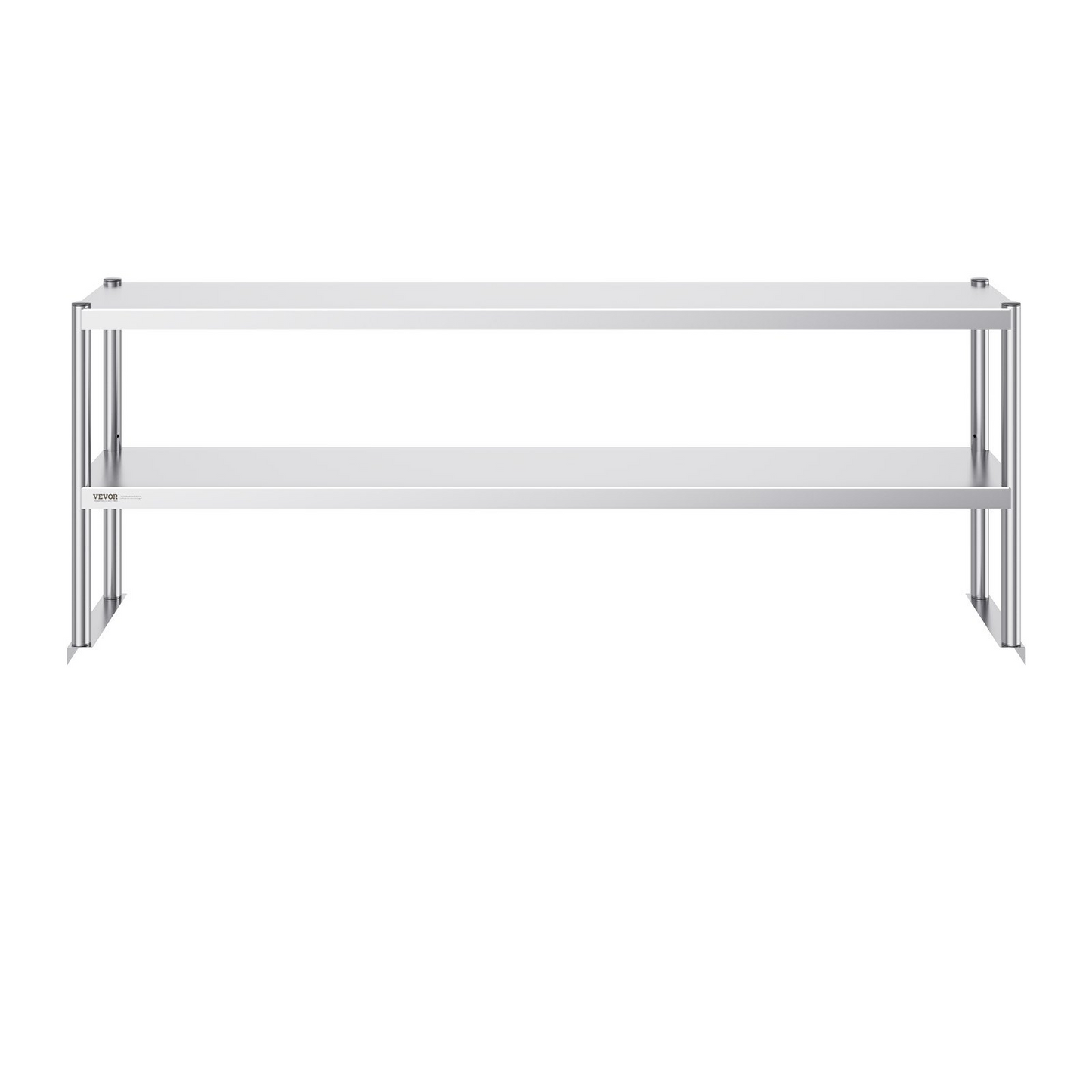 VEVOR Double Overshelf, Double Tier Stainless Steel Overshelf, 12 x 72 Inch Double Deck Overshelf, Height Adjustable Overshelf Prep Work Table for Kitchen, Restaurant and Workshop