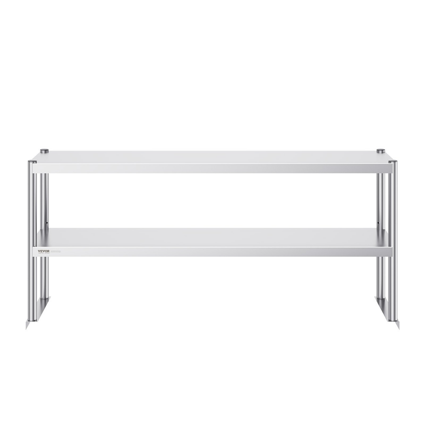 VEVOR Double Overshelf, Double Tier Stainless Steel Overshelf, 12 x 60 Inch Double Deck Overshelf, Height Adjustable Overshelf Prep Work Table for Kitchen, Restaurant and Workshop