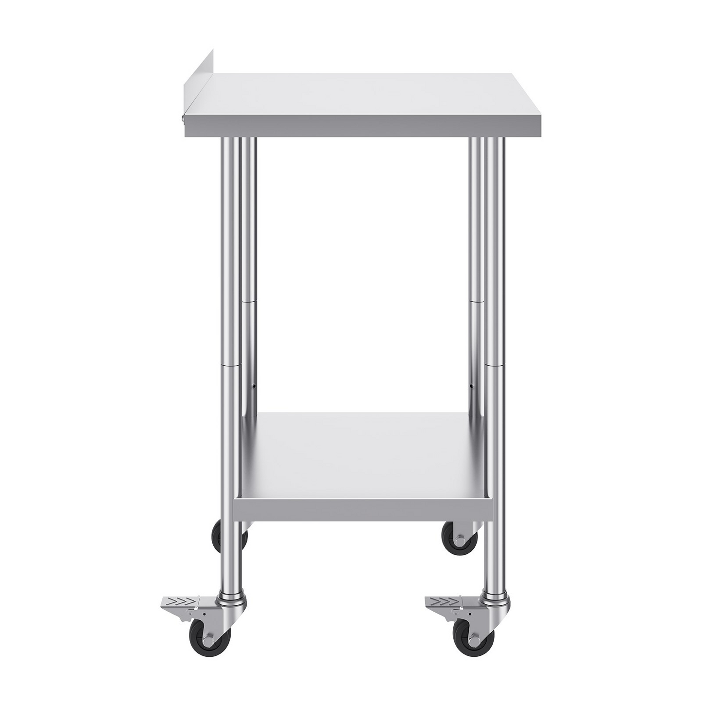 VEVOR 24 x 24 x 40 Inch Stainless Steel Work Table, Commercial Food Prep Worktable with Casters, Heavy Duty Prep Worktable, Metal Work Table with Adjustable Height for Restaurant, Home and Hotel