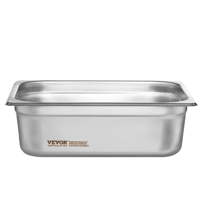 VEVOR 8 Pack Hotel Pans, 1/2 Size Anti-Jam Steam Pan with Lid, 0.8mm Thick Stainless Steel Steam Table Pan, 4-Inch Deep Commercial Table Pan, Catering Storage Food Pan, for Industrial & Scientific