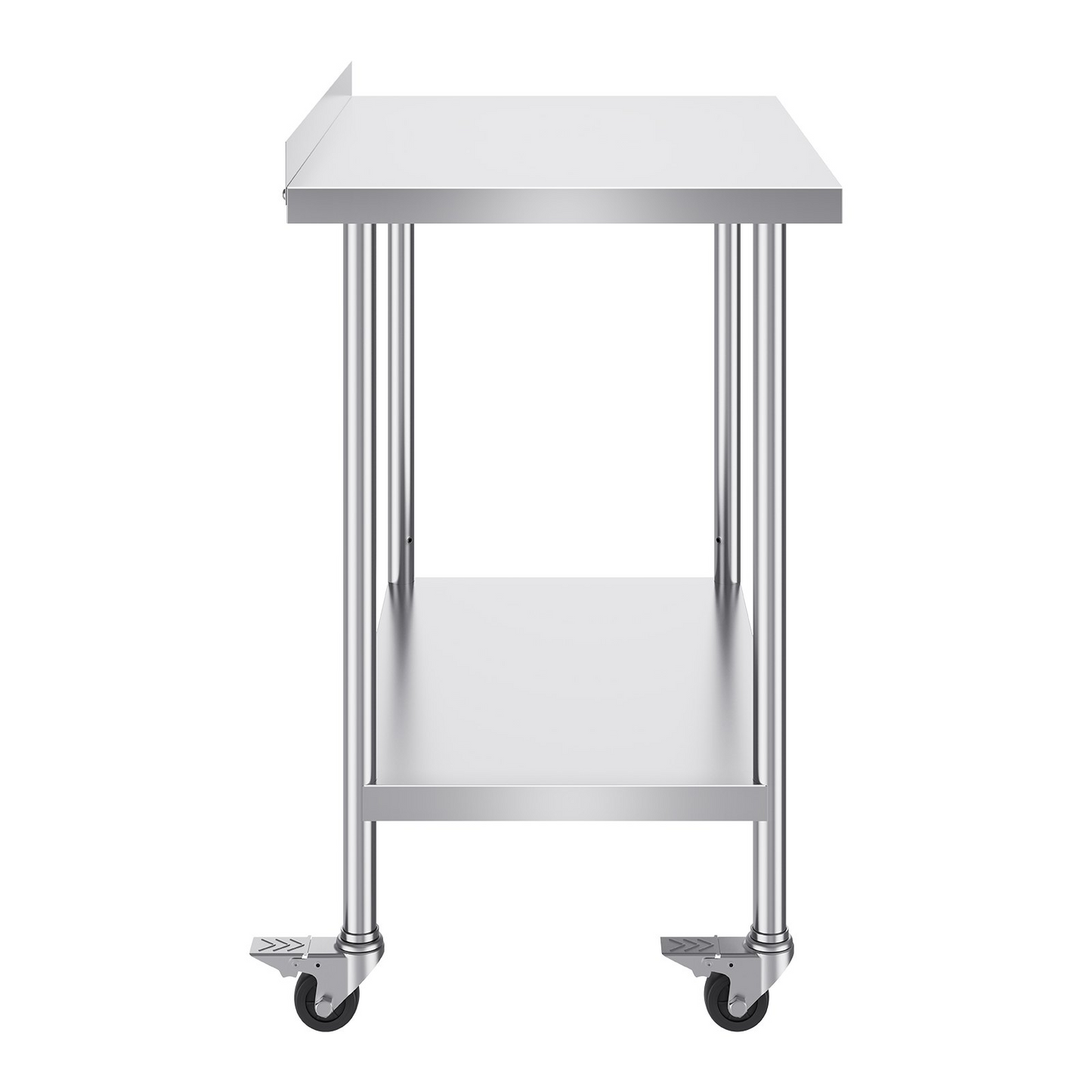 VEVOR 24 x 36 x 40 Inch Stainless Steel Work Table, Commercial Food Prep Worktable with Casters, Heavy Duty Prep Worktable, Metal Work Table with Adjustable Height for Restaurant, Home and Hotel