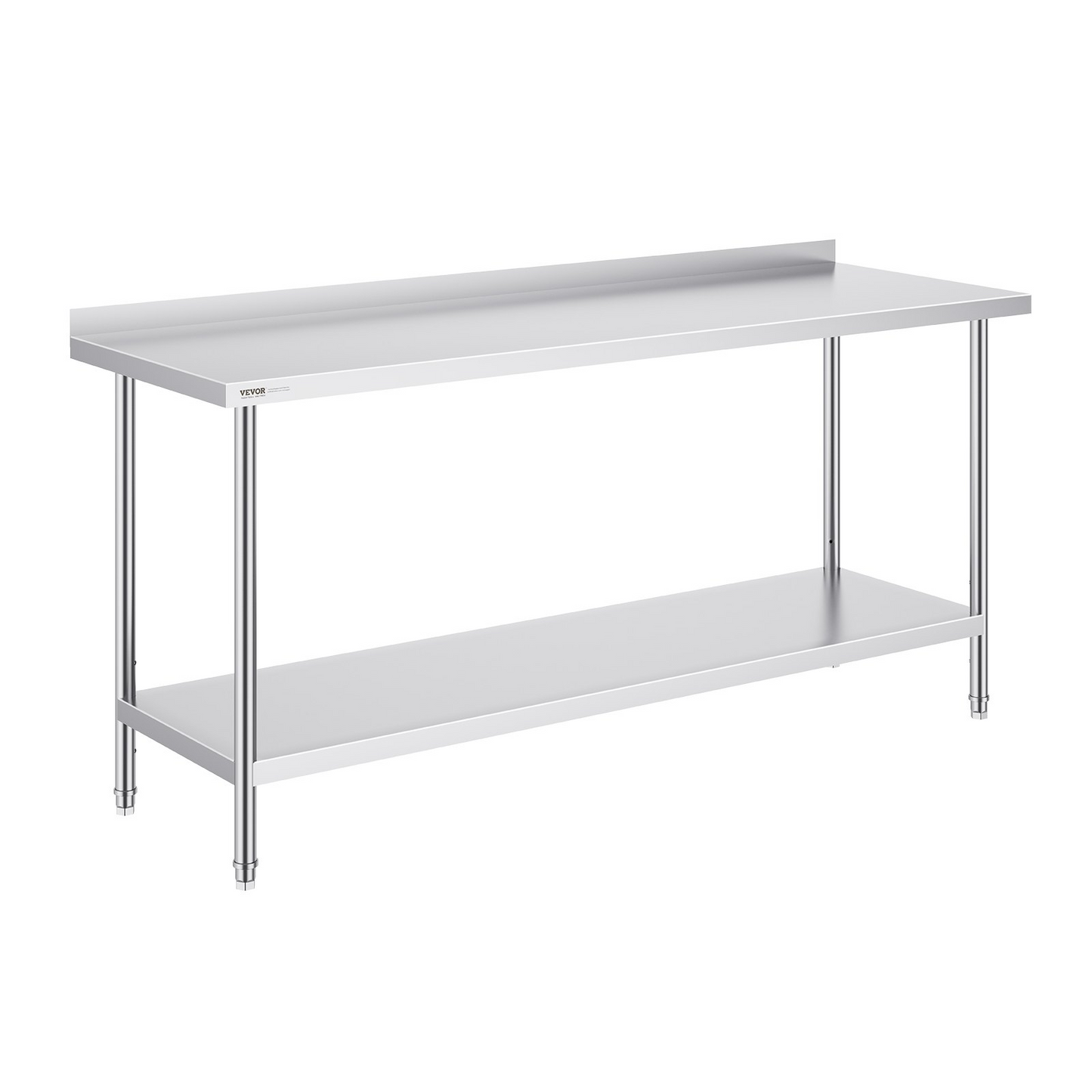 VEVOR 24 x 72 x 36 Inch Stainless Steel Work Table, Commercial Food Prep Worktable Heavy Duty Prep Worktable, Metal Work Table with Adjustable Height for Restaurant, Home and Hotel