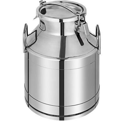 VEVOR 304 Stainless Steel Milk Can 20 Liter Milk Bucket Wine Pail Bucket 5.25 Gallon Milk Can Tote Jug with Sealed Lid Heavy Duty for Milk and Wine Liquid Storage