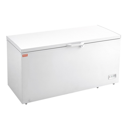 VEVOR Chest Freezer, 17.2 Cu.ft / 488 L Large Deep Freezer & 4 Removable Baskets, Freestanding Top Open Door Commercial Chest Freezers with Locking Lid, 7-Level Adjustable Temp, LED Lighting, 6 Wheels