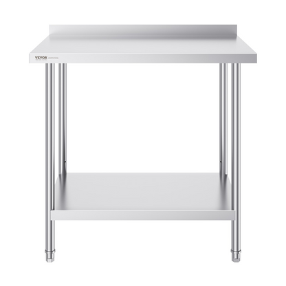 VEVOR 24 x 36 x 36 Inch Stainless Steel Work Table, Commercial Food Prep Worktable Heavy Duty Prep Worktable, Metal Work Table with Adjustable Height for Restaurant, Home and Hotel