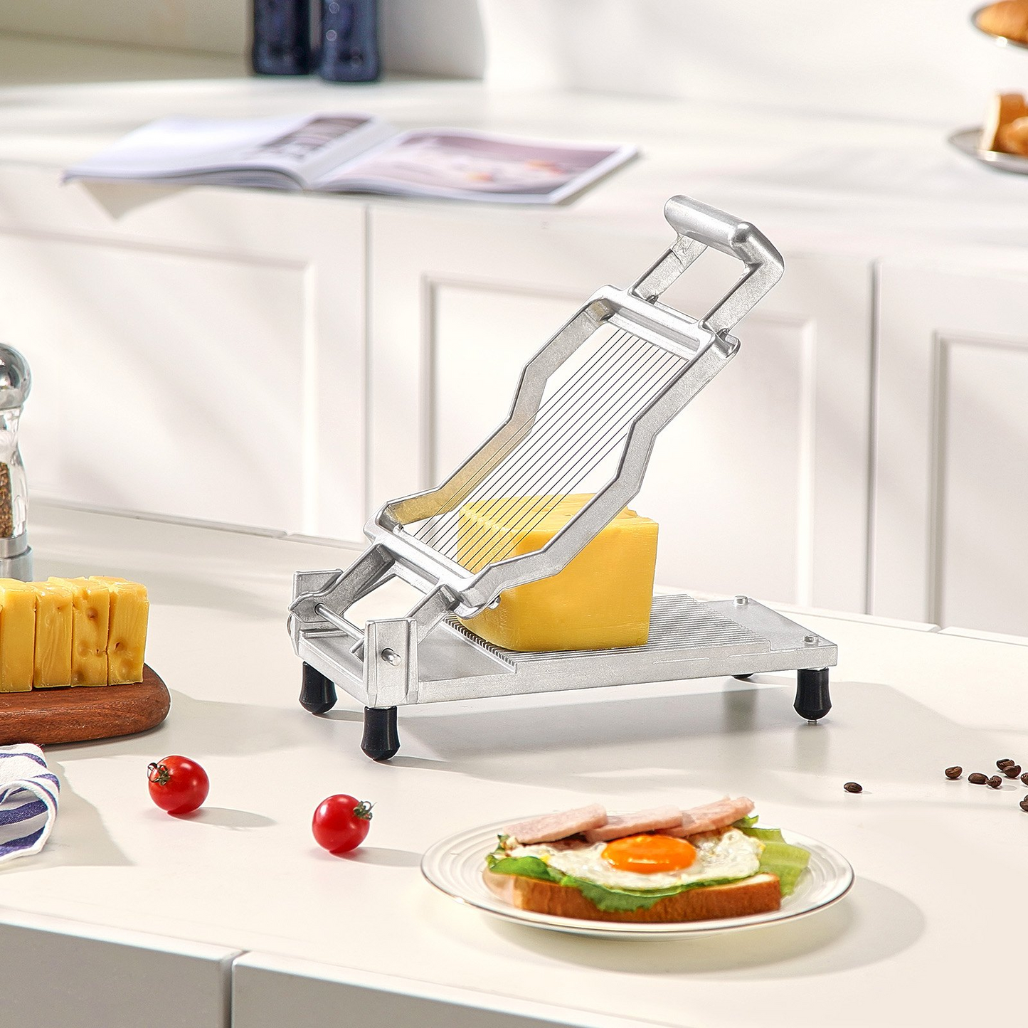 VEVOR Cheese Cutter with Wire Cheeser Butter Cutting 0.2" Ultra-Thin Cheese Slicer