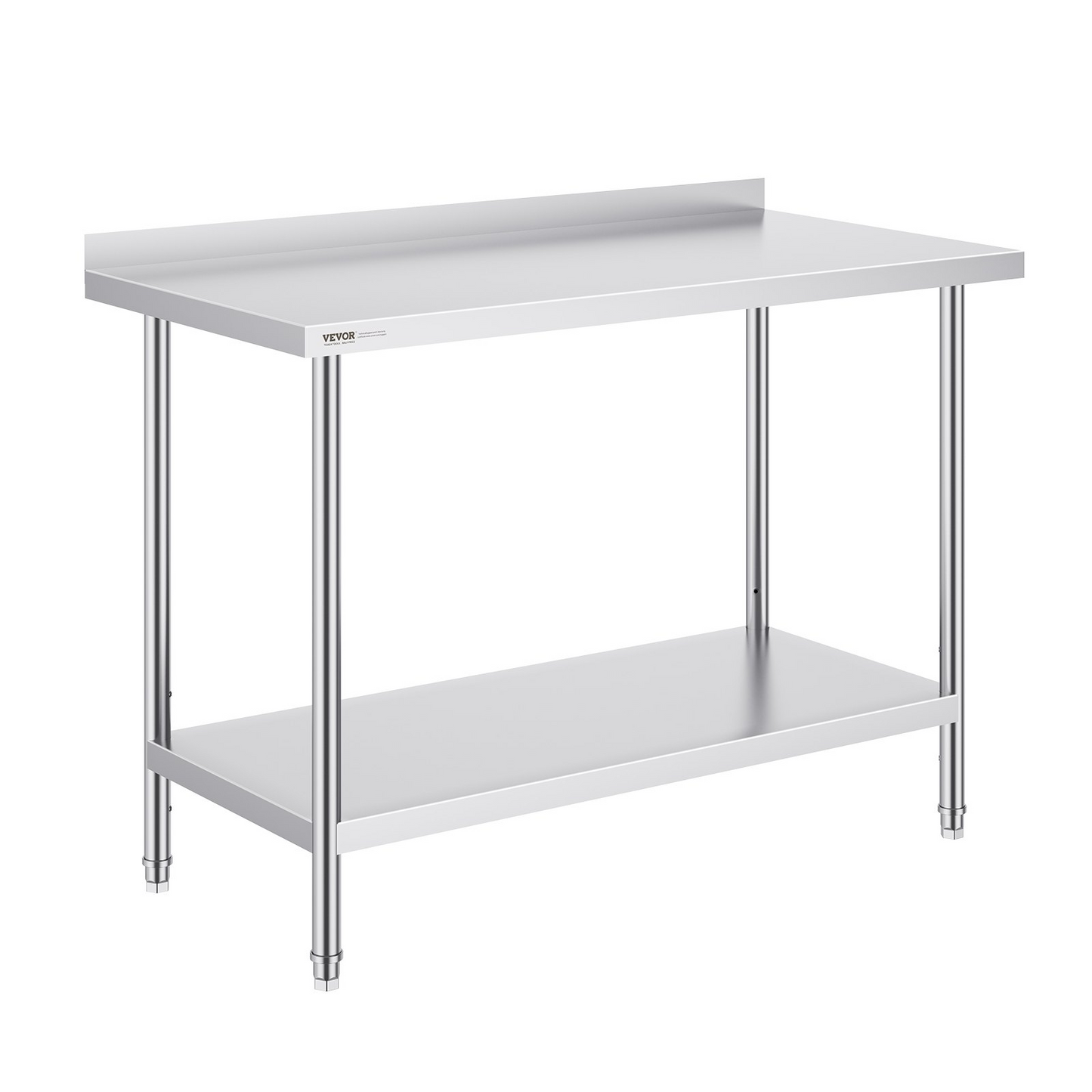 VEVOR 24 x 48 x 36 Inch Stainless Steel Work Table, Commercial Food Prep Worktable Heavy Duty Prep Worktable, Metal Work Table with Adjustable Height for Restaurant, Home and Hotel