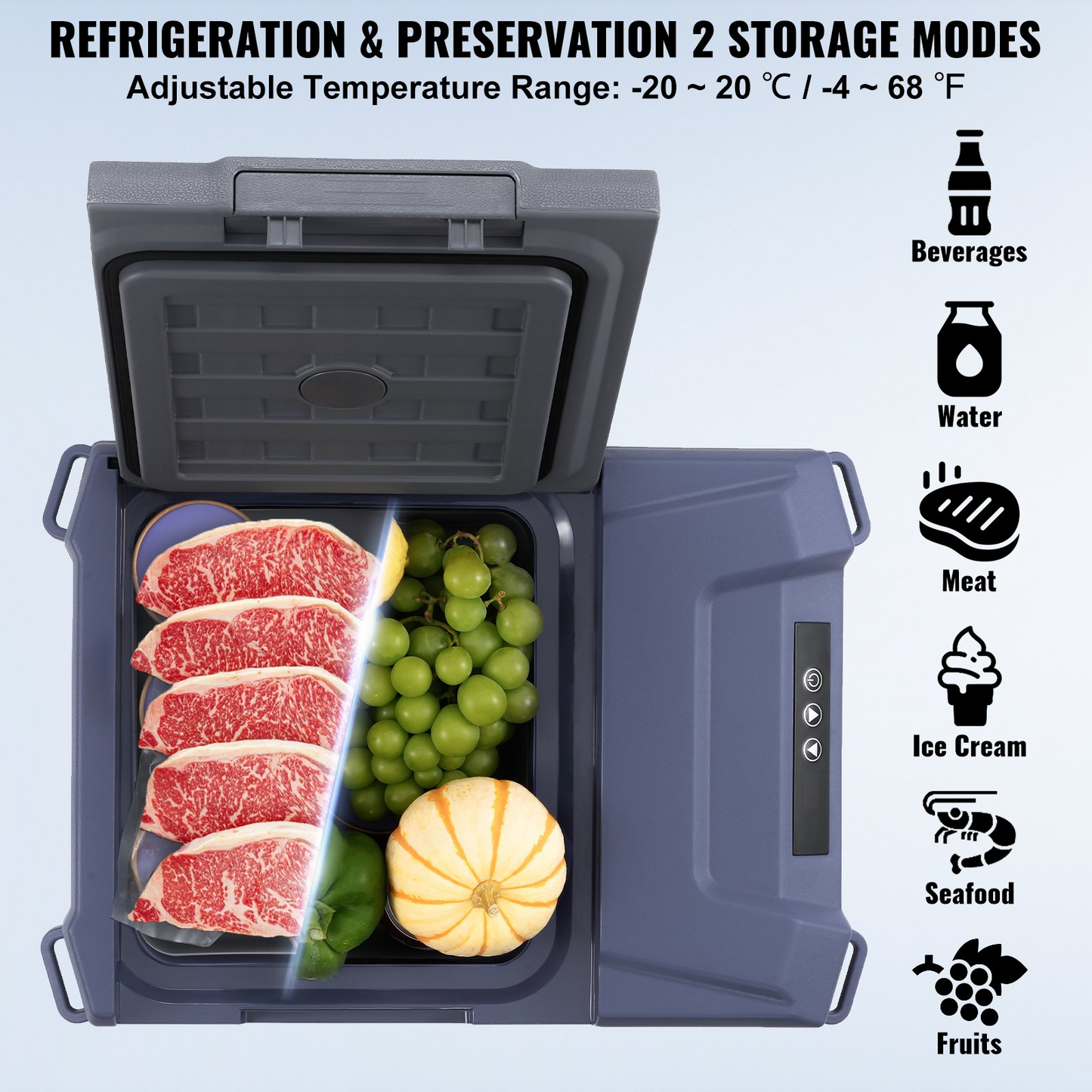 VEVOR Portable Car Refrigerator Freezer Compressor 9 L Single Zone for Car Home