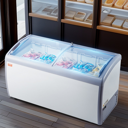 VEVOR 16.3Cu.ft Commercial Ice Cream Display Case Gelato Dipping Freezer Cabinet