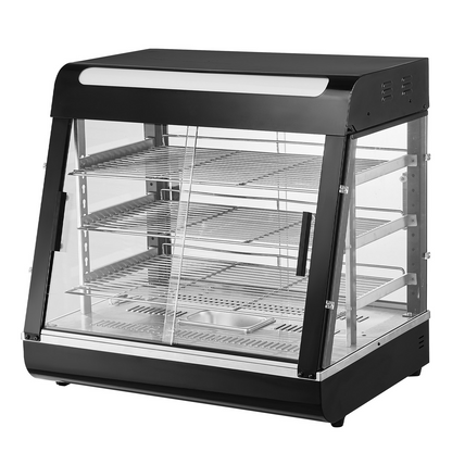 VEVOR 3-Tier Commercial Food Warmer Display Countertop Pizza Cabinet with Light