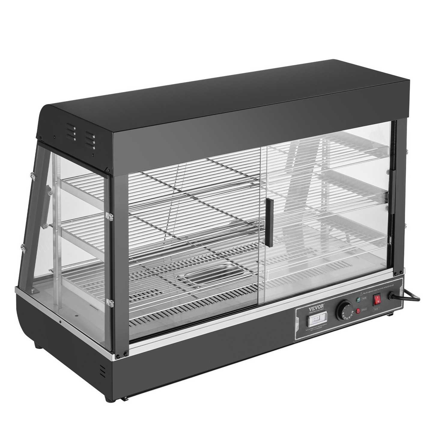 VEVOR 3-Tier Commercial Food Warmer Display Countertop Pizza Cabinet with Light