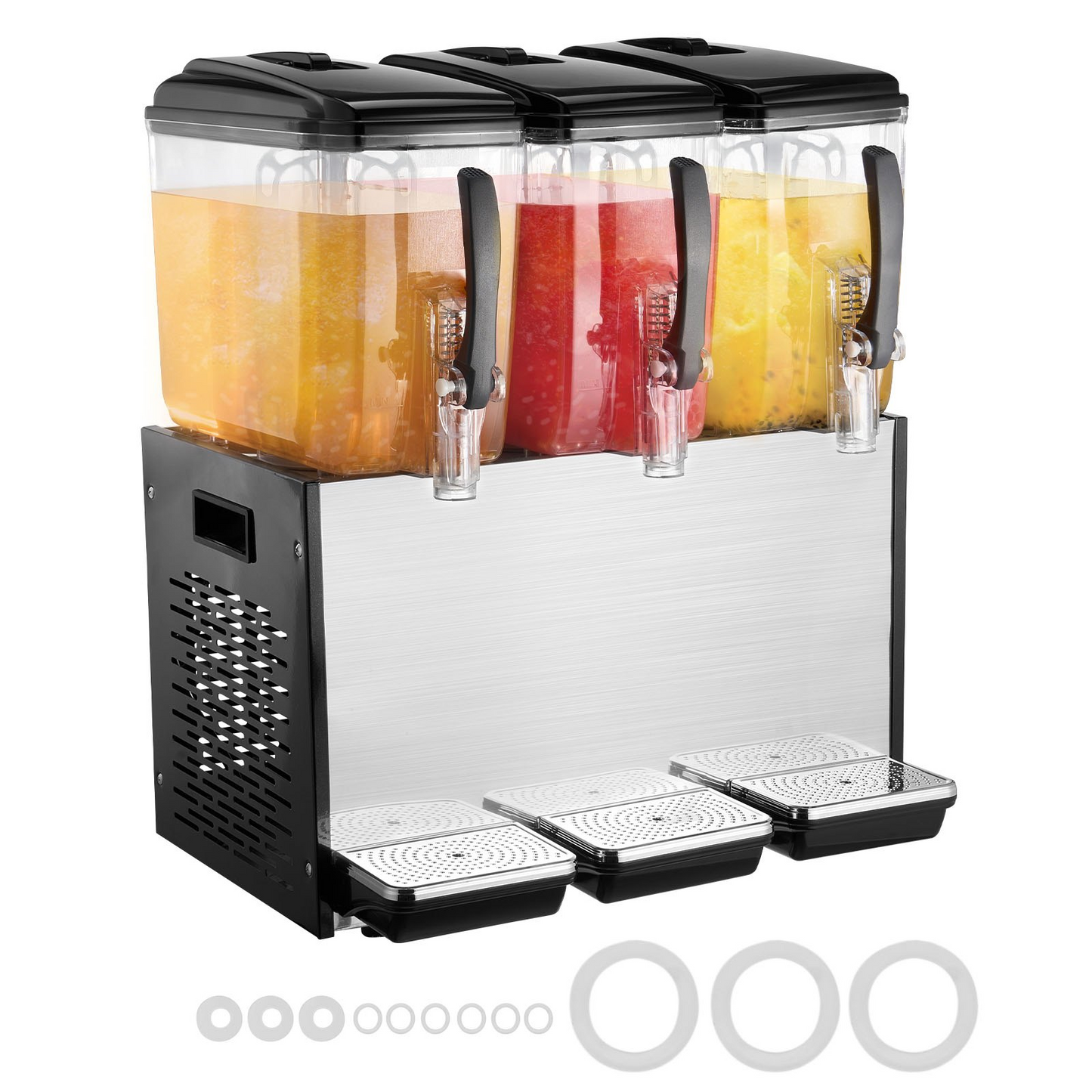 VEVOR Commercial Beverage Dispenser 12L x 3 Tanks Cold Juice Ice Drink Dispenser