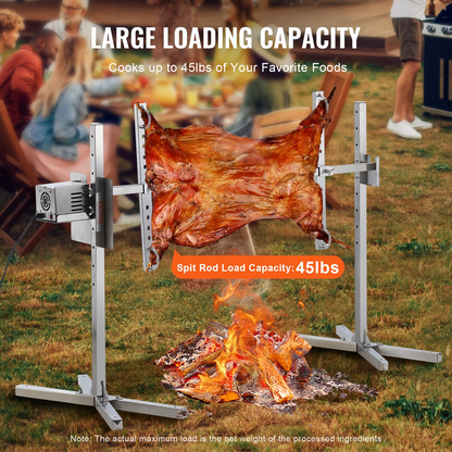 VEVOR 46" Electric BBQ Rotisserie Grill Kit Stainless Steel Grill 90lb Pig Lamb