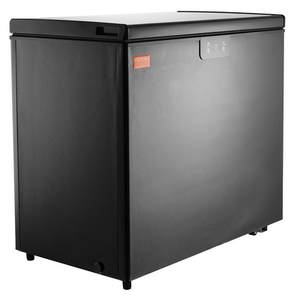 VEVOR Chest Freezer, 7 Cu.ft / 198 L Compact Deep Freezer, Free Standing Top Open Door Compact Freezers with 2 Removable Baskets & Adjustable Thermostat, Energy Saving & Low Noise, Black