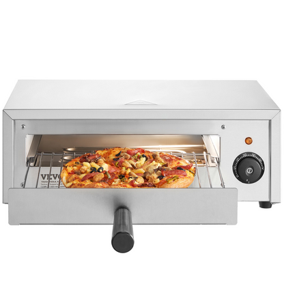 VEVOR Electric Pizza Oven 12-inch 1500W 122-662℉ Temp Range Removable Crumb Tray