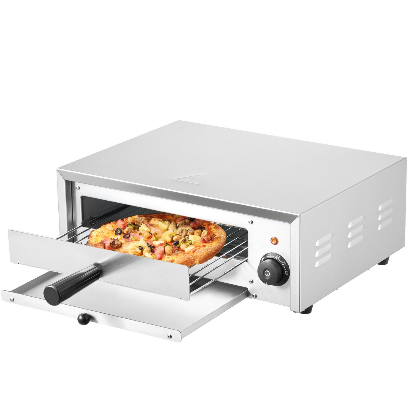 VEVOR Electric Pizza Oven 12-inch 1500W 122-662℉ Temp Range Removable Crumb Tray