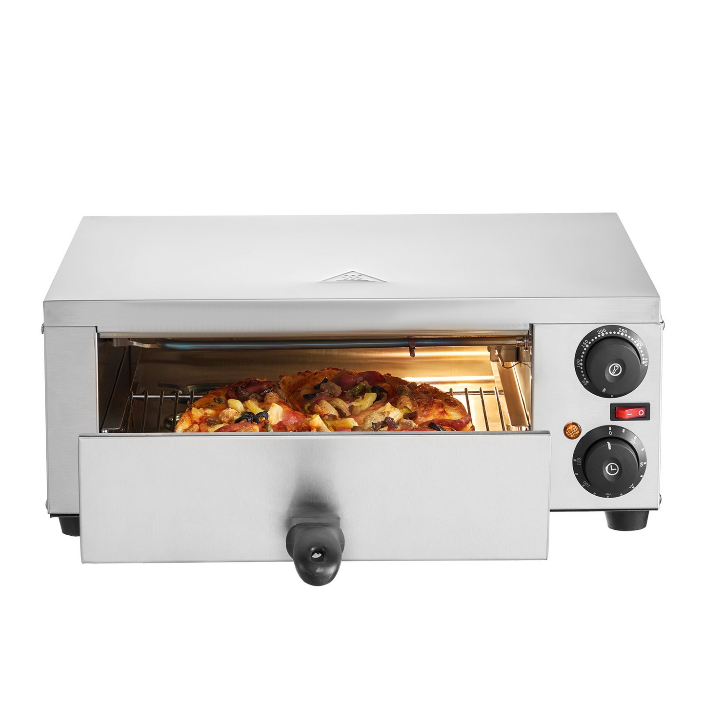 VEVOR Electric Countertop Pizza Oven 12" 1500W Adjustable Temp 0-120Min Timer