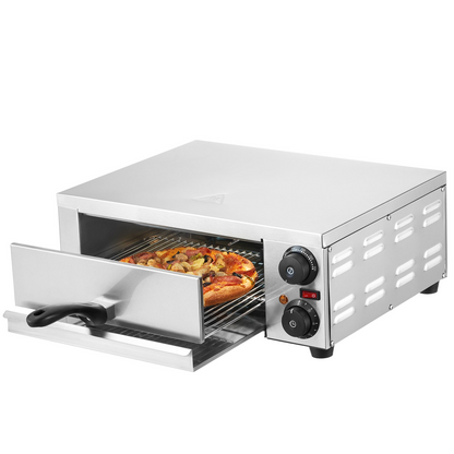 VEVOR Electric Countertop Pizza Oven 12" 1500W Adjustable Temp 0-120Min Timer