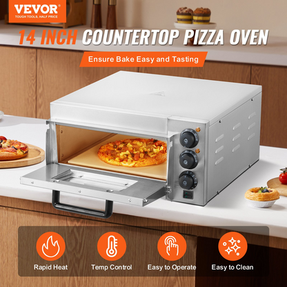 VEVOR Commercial Countertop Pizza Oven Electric Pizza Oven for 14" Pizza Indoor