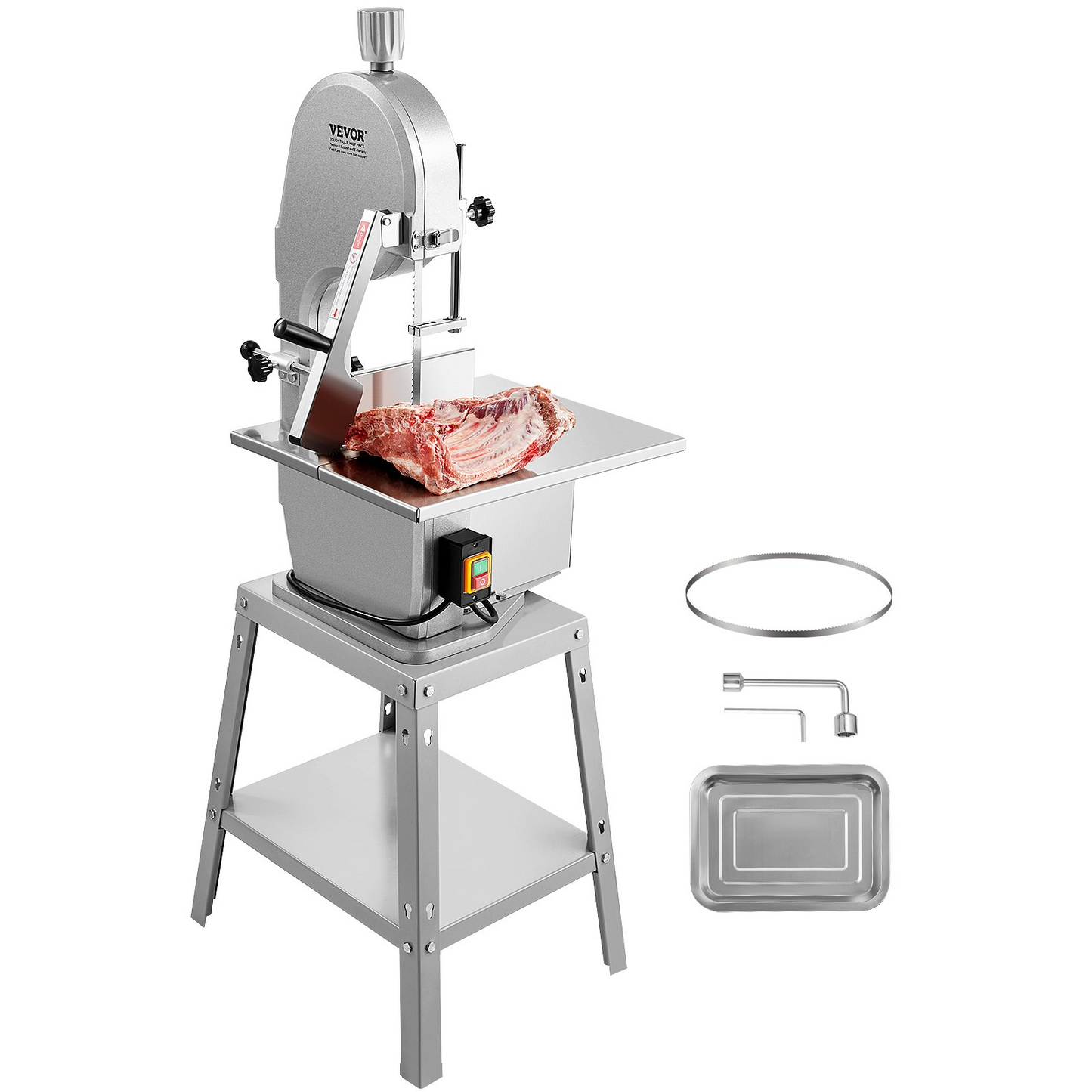 VEVOR 1800W Commercial Electric Meat Bandsaw Stainless Steel Bone Sawing Machine