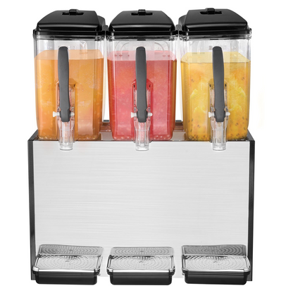 VEVOR Commercial Beverage Dispenser 12L x 3 Tanks Cold Juice Ice Drink Dispenser