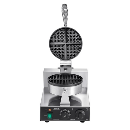 VEVOR Commercial Waffle Maker Round Waffle Iron Baker Machine Non-Stick 1230W