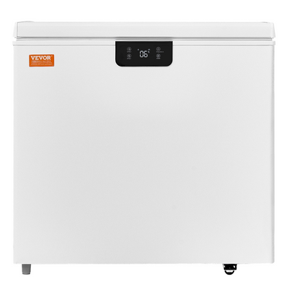 VEVOR Chest Freezer, 7 Cu.ft / 198 L Compact Deep Freezer, Free Standing Top Open Door Compact Freezers with 2 Removable Baskets & Adjustable Thermostat, Energy Saving & Low Noise, White