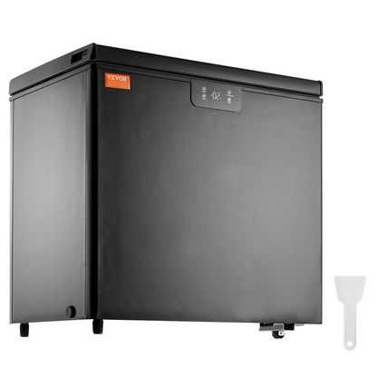 VEVOR Chest Freezer, 7 Cu.ft / 198 L Compact Deep Freezer, Free Standing Top Open Door Compact Freezers with 2 Removable Baskets & Adjustable Thermostat, Energy Saving & Low Noise, Black