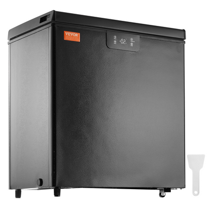 VEVOR Chest Freezer, 5 Cu.ft / 142 L Compact Deep Freezer, Free Standing Top Open Door Compact Freezers with 2 Removable Baskets & Adjustable Thermostat, Energy Saving & Low Noise, Black