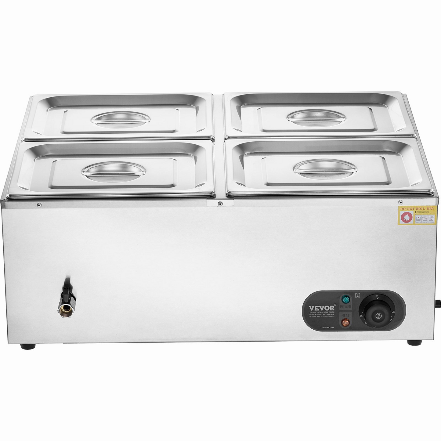 VEVOR Commercial Electric Food Warmer Countertop Buffet 4*8Qt Pan Bain Marie