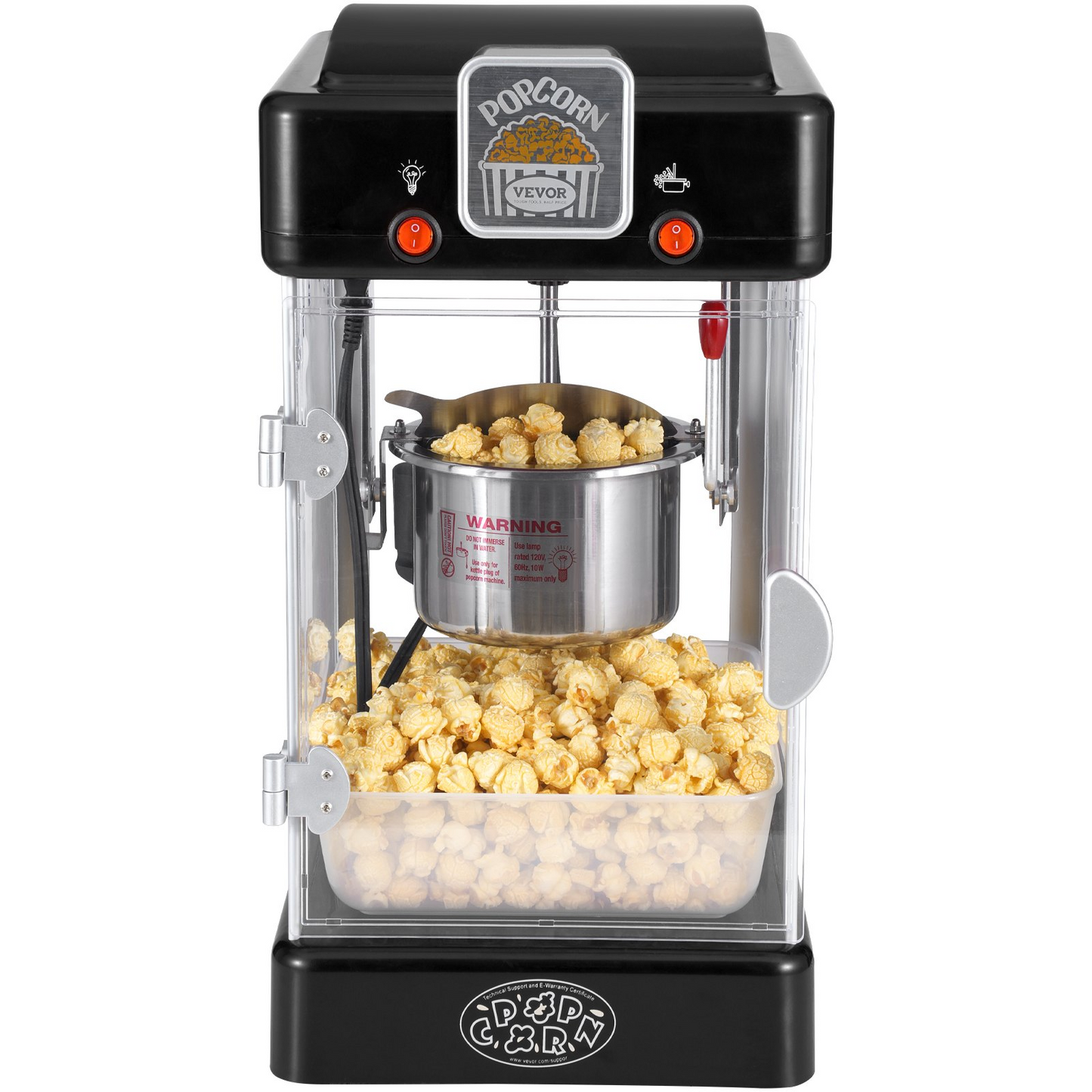 VEVOR Popcorn Popper Machine Tabletop Popcorn Maker 300W 2.5 Oz Black