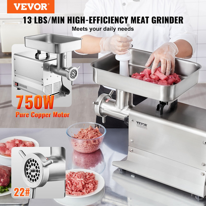 Commercial Electric Meat Grinder 13 Lbs/Min Sausage Stuffer Maker Kitchen