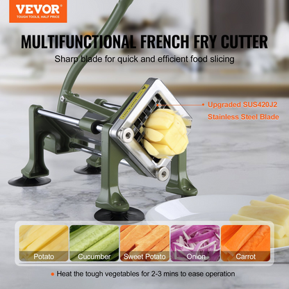 French Fry Cutter Stainless Steel Potato Vegetable Slicer Chopper w/ Blade