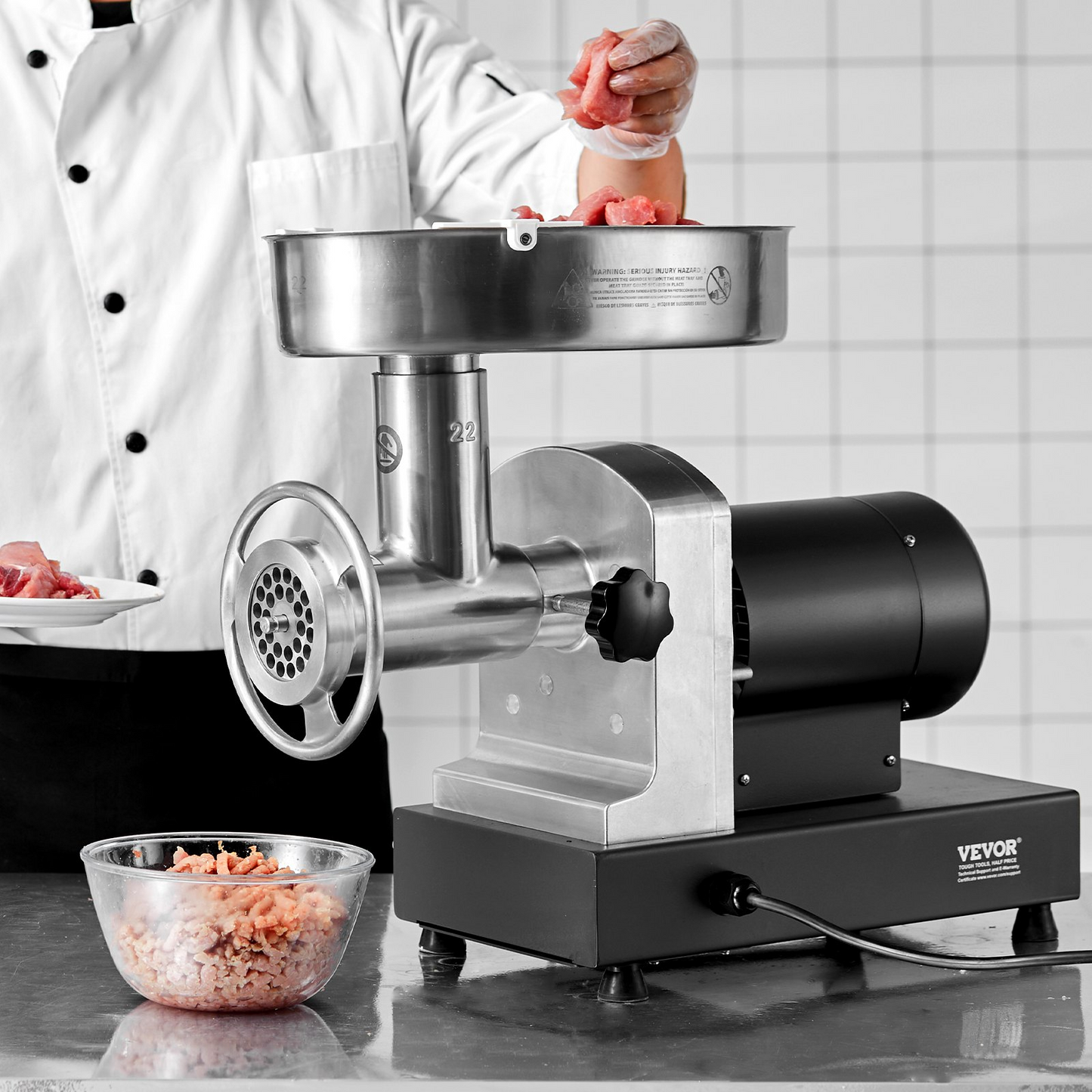 Commercial Electric Meat Grinder 6 Lbs/Min Sausage Stuffer Maker Kitchen