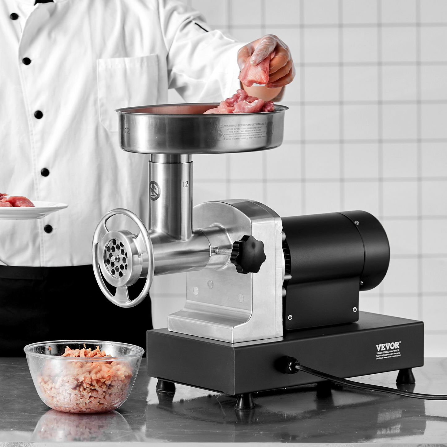 Commercial Electric Meat Grinder 9 Lbs/Min Sausage Stuffer Maker Kitchen