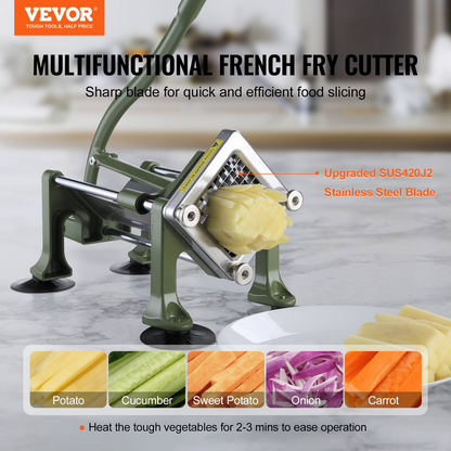 French Fry Cutter Stainless Steel Potato Vegetable Slicer Chopper w/ Blade