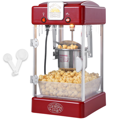 VEVOR Popcorn Popper Machine Tabletop Popcorn Maker 300W 2.5 Oz Red