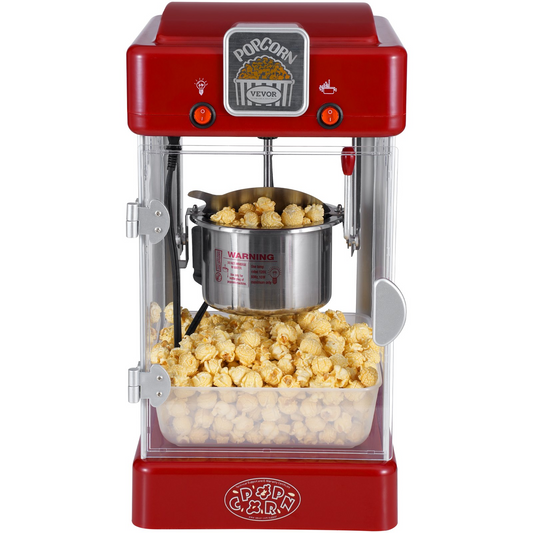 VEVOR Popcorn Popper Machine Tabletop Popcorn Maker 300W 2.5 Oz Red