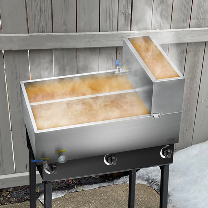 VEVOR Maple Syrup Evaporator Pan 304 Stainless Steel with Valves and Thermometer