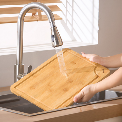 Bamboo Cutting Board Premium Versatile Cut Board with Built-in Handle