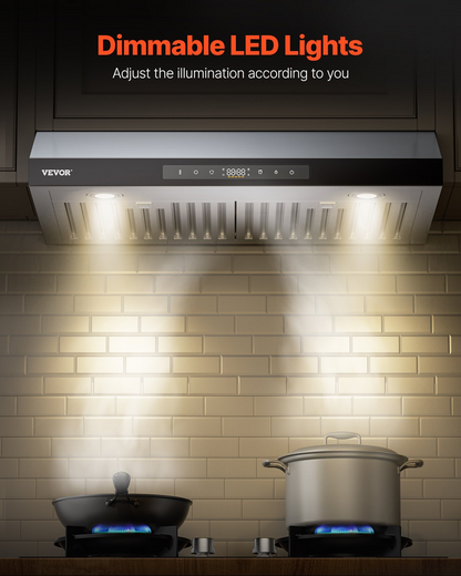 VEVOR 30" Under Cabinet Range Hood Vent Hood 900CFM Gesture & Touch Control