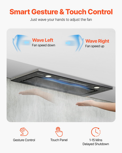 VEVOR 30in Built-in Range Hood Insert Vent Hood 800CFM Gesture & Touch Control