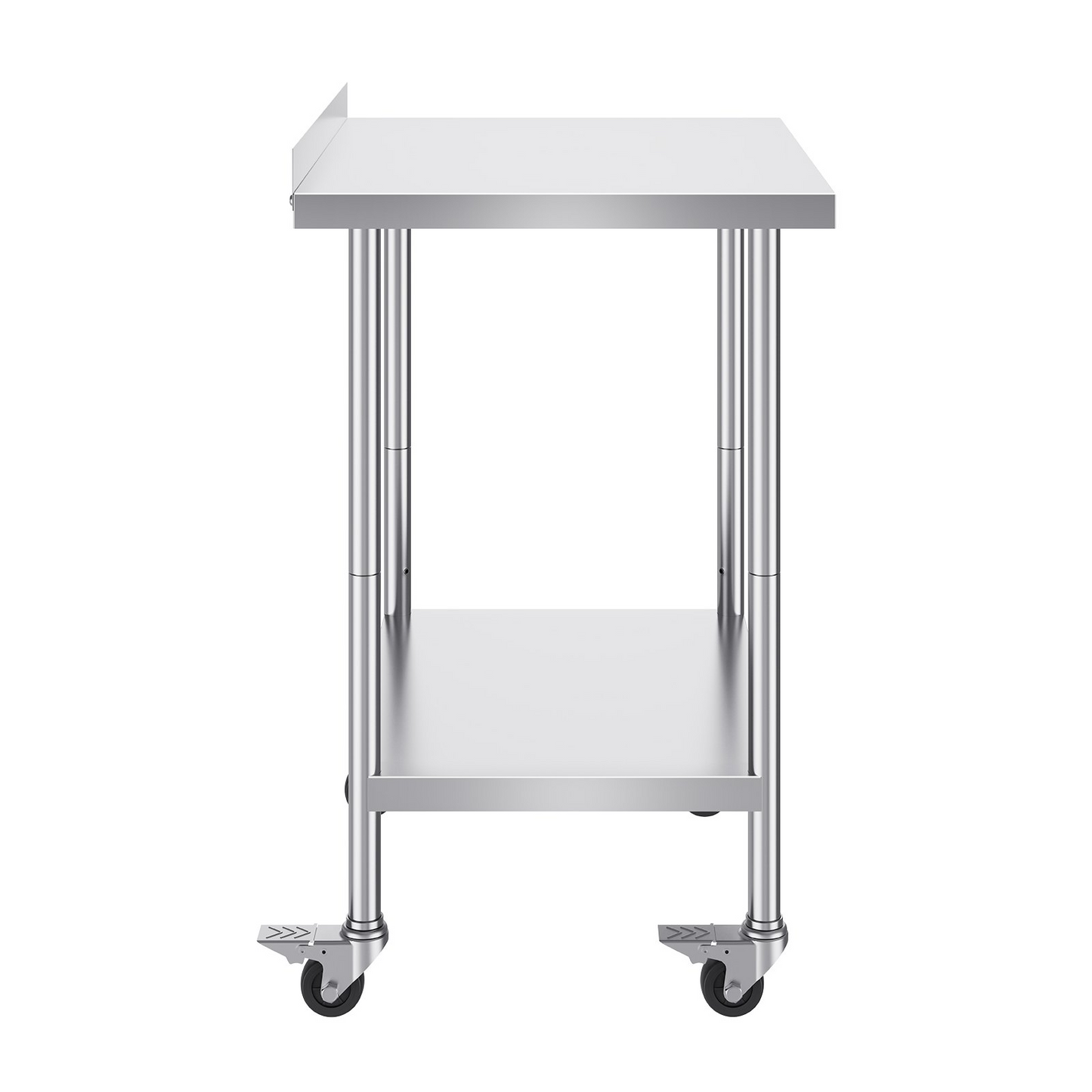 VEVOR 24 x 30 x 40 Inch Stainless Steel Work Table, Commercial Food Prep Worktable with Casters, Heavy Duty Prep Worktable, Metal Work Table with Adjustable Height for Restaurant, Home and Hotel