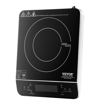 Portable Induction Cooktop 1500W Countertop Burner 9 Temp Levels Hot Plate