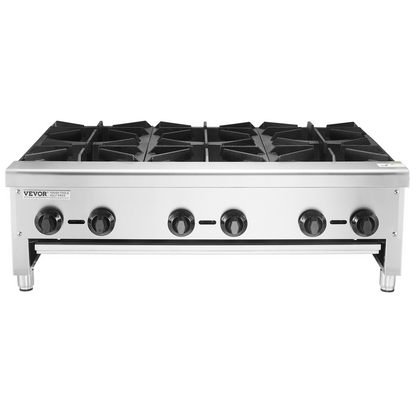 VEVOR Commercial Gas Range Stove 6 Burners Countertop Cooking Hot Plate Kitchen