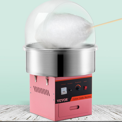 21" Electric Cotton Candy Machine Pink Floss Carnival Commercial Party W/ Cover