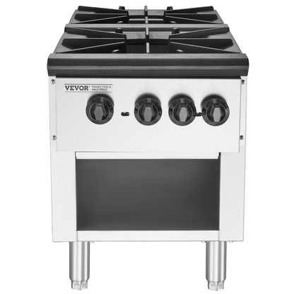 VEVOR Commercial Gas Range Stove 2 Burners Countertop Cooking Hot Plate Kitchen