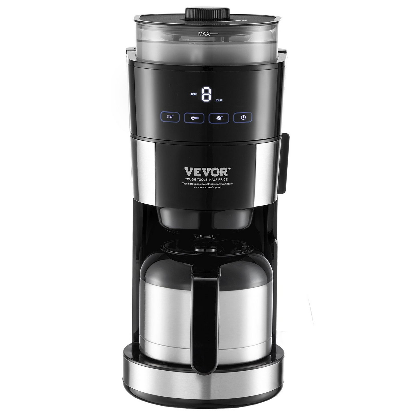 VEVOR 8-Cup Coffee Maker Drip Coffee Machine with 3 Brew Strength Control