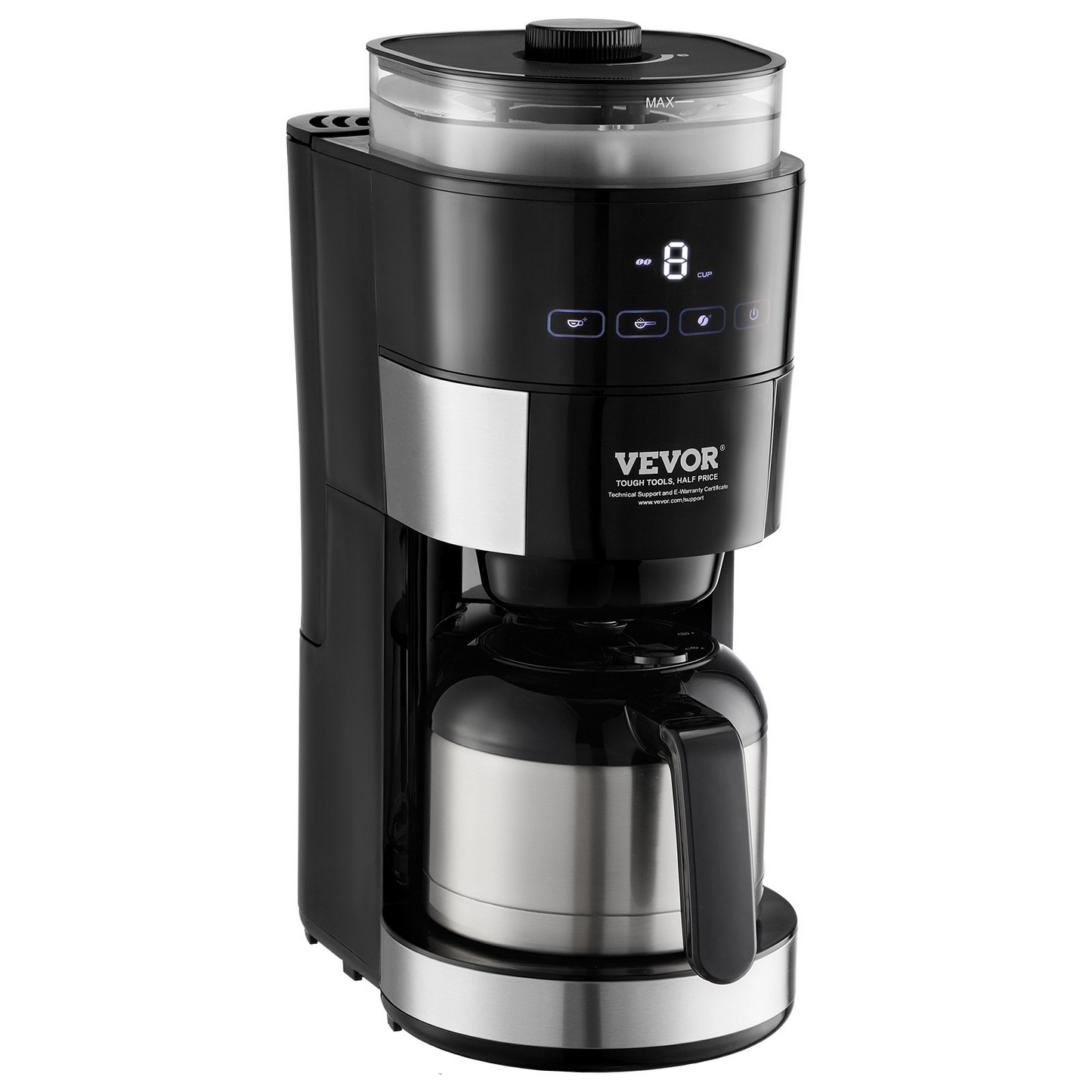 VEVOR 8-Cup Coffee Maker Drip Coffee Machine with 3 Brew Strength Control